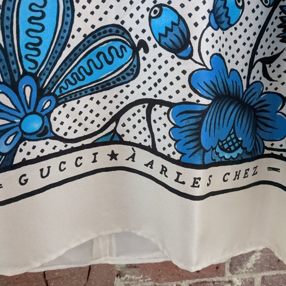 Gucci Blue & White Silk Mini Dress - Picture 4 of 9